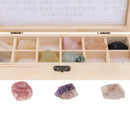 Rock and Mineral Collection 12-piece in Wooden Box, Rock Samples for Science
