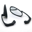 Motorcycle Black L-Bar Retro Oval Rearview Side Mirror For Gn/ Cg Cafe Race