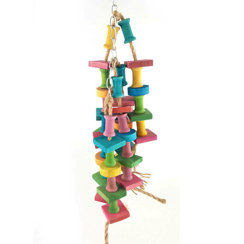 Colorful Parrot Toys Macaw Cage Chew Toys For Parrots Birds Conure Swing