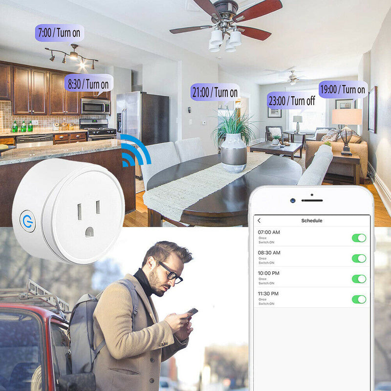 Voice Control Mini US Wifi Plug Wireless Remote Smart Home Socket Switch