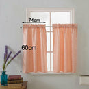 3Pcs Pink Rod Pocket Short Tier Curtains Panels Half Drapes for Bathroom