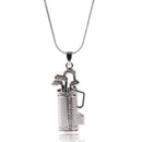 Unique Ladies Woman's Crystal Golf Necklace College Charms Sports Jewelry