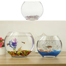 Flat Mouth Clear Mini Desktop Glass Fish Tank Aquarium Bowl Decoration 1
