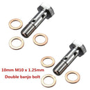 2Pc M10 Motorcycle Brake Caliper Master Cylinder Stainless Double Banjo Bol N1V5