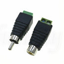 2 Pairs Speaker Wire cable to female & male RCA Connector Adapter Jack Plug LED