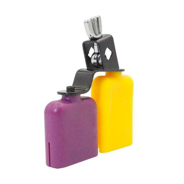 yellow & Purple Cowbell Cow Bell Wooden Fish Cattle Bell for Cheers Sport