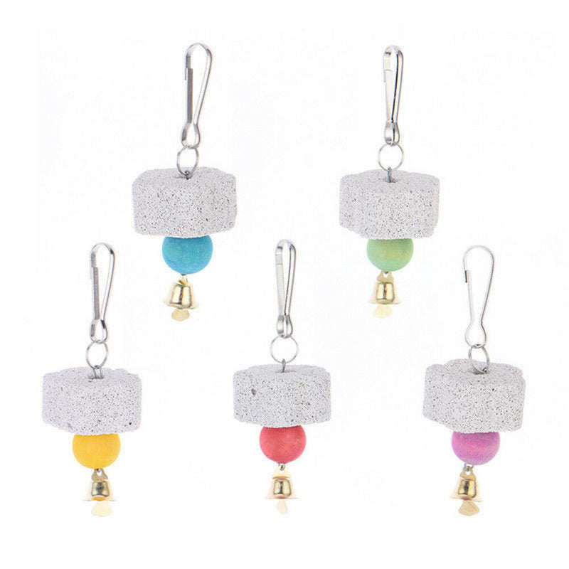 2X Parrot Mouth Grinding Stone Parakeet Cockatiel Budgie Bird molar Cage Toys 3C