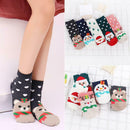 5pair European Fashion Christmas Sock Women Deerlet Santa Claus Print Short Sock