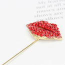 Fashion Women Crystal Red Lips Brooch Collar Lapel Pin Jewelry Accessories G Gw