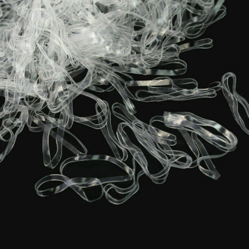 200pcs Scrunchies Tiny Clear Hair Elastic Ties Band Ponytail Holder Rubber