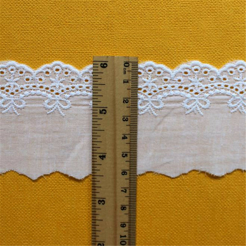 1 Yard Embroidery Trim Floral Cotton Lace Ribbon Wedding Fabric Clothing Sewing