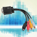 VGA to S-Video 3 RCA Composite AV Out Converter Adapter Cable for Laptop PC Pro