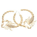Huggie Scorpion Stripe Crystal Bamboo Hoop Hip Hop