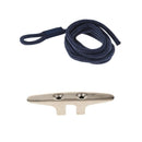 Blue Boat Dock Rope Sandbar Beach Mooring Cable w/ Boat Dock Rope Cleat