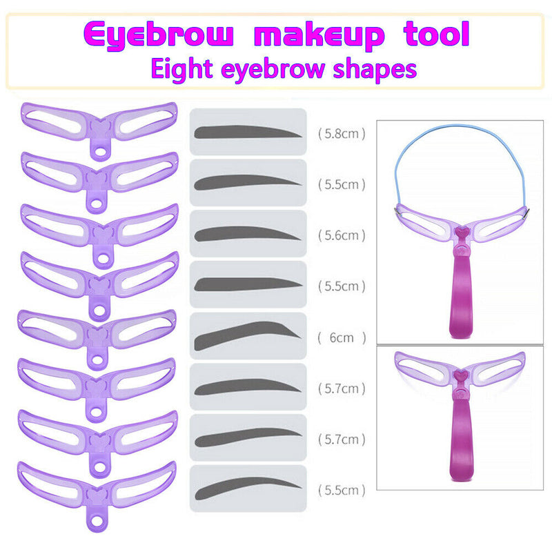 8 Styles Eyebrow Shaping Stencils Grooming Shaper Template Makeup Tool Kit j877