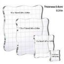 4Pcs/Set Stamps Pad Tools DIY Stamp Acrylic Block Pad with Grid Grip for Cl X2H3