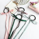 2Pcs Women Girls Hair Bow Silk ribbon Long streamers hair Rope Beach hair ri 3C