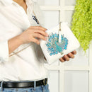 DIY Peafowl Special Shaped Diamond Painting Leather Chain Crossbody Bags