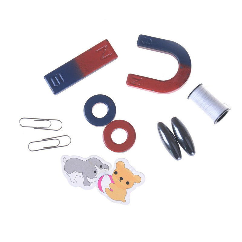 Ferrite Magnet Kit Education Science Experiment Bar Horljshoe Ring Magnet ME