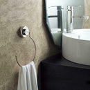 Ring Shape Stainless Steel Vacuum Suction Cup Bathroom Towel Shelf Bar Rack