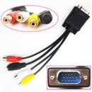 VGA to S-Video 3 RCA Composite AV Out Converter Adapter Cable for Laptop PC Pro
