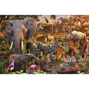DIY Full Round Drill Rhinestone Picture African Color Animal Painting Kit