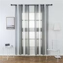 2xColourful Stripes Bedroom Sheer Curtains Faux Linen Voile Curtains~Color_3