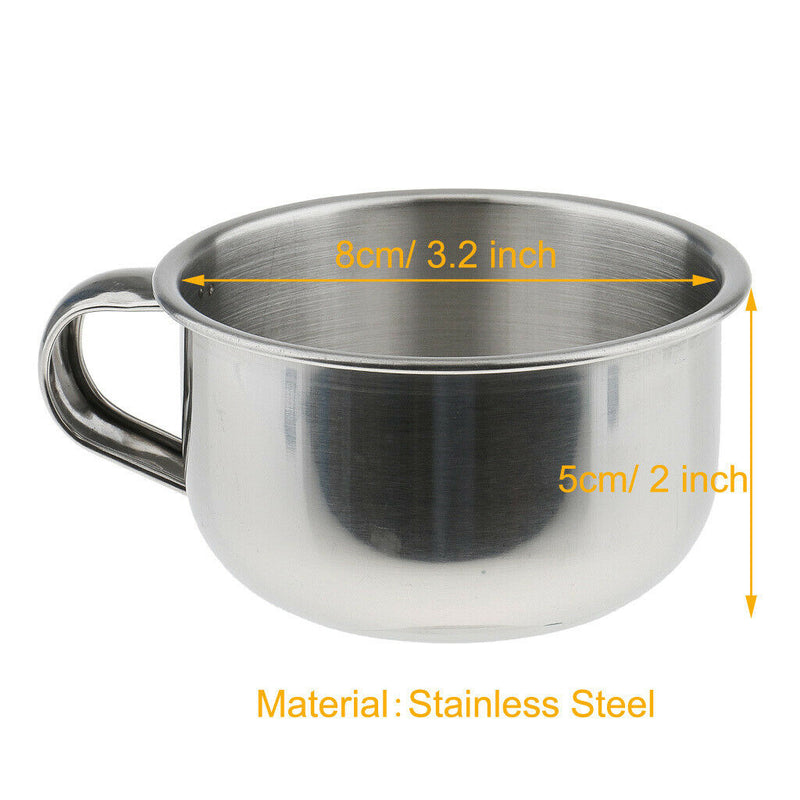 Stainless Steel Shaving Mug Bowl Cup With Handle for Men Barber Shave Brushes