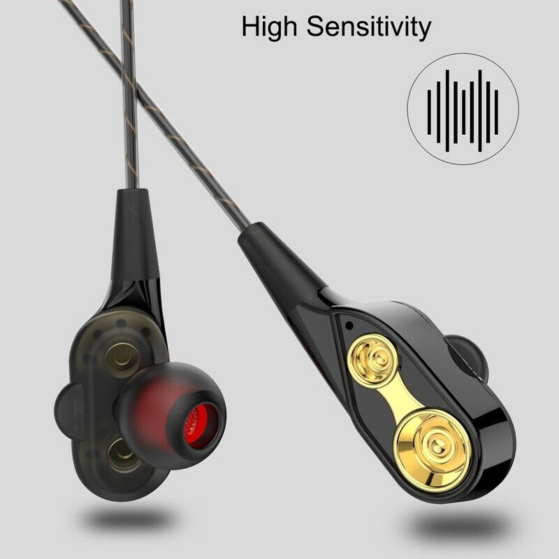 Wired earphone Super Bass Noise Isolation HIFI 3.5mm dual drive stereo In-E B5X9
