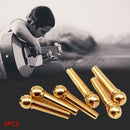 6 Pcs Acoustic Guitar String Bridge Pins Solid Copper Brass Endpin Replacement