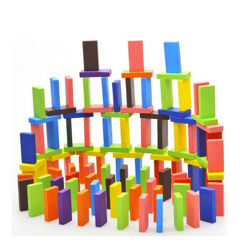 100Pcs Domino Building Authentic Standard Wooden Toys Education FT