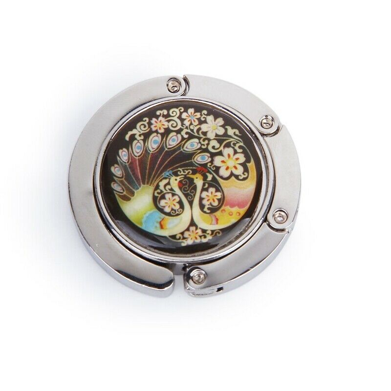 Peacock Pattern Handbag Hook Hanger Bag Holder A6K9