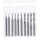 1Set 1-3.175mm shank carbide ball nose end mill CNC engraving router bit set 3c