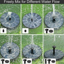 Bird Bath Fountain Solar Powered Water Pump Floating Pond Garden Patio Outd X2Y0