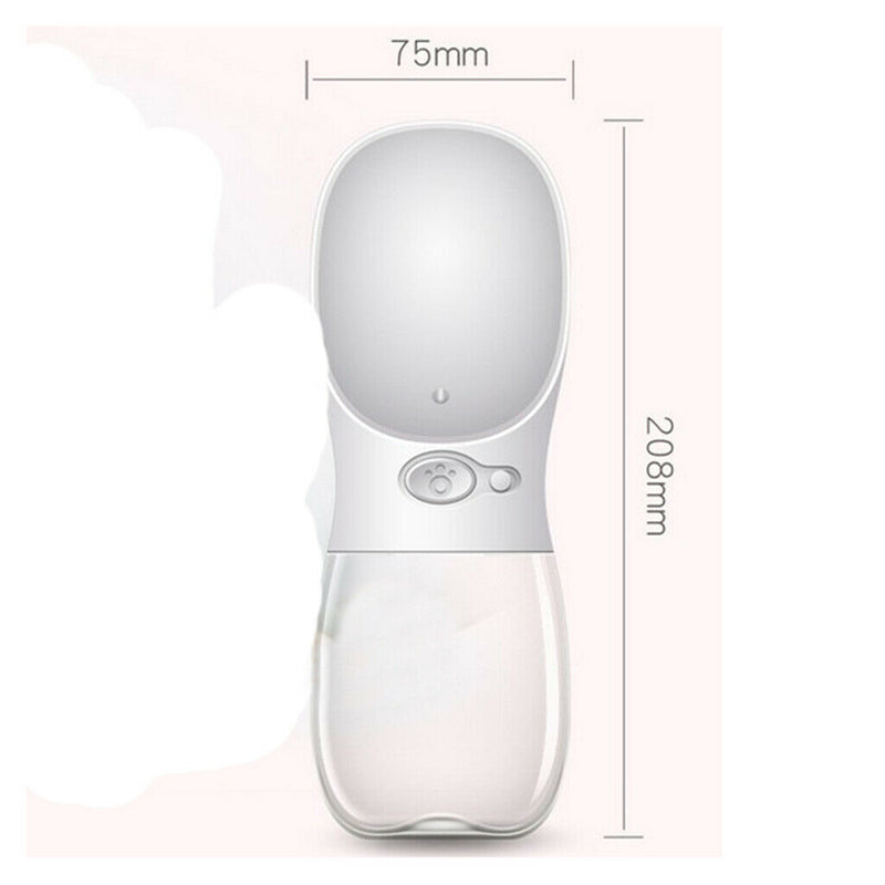 Portable Pet Dog Outdoor Travel Water Bottle Feeder Drinking Fountain Pink