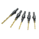 5PCS HSS Countersink Drill Bit Set Screw Woodworking Chamfer Tool Quick Change