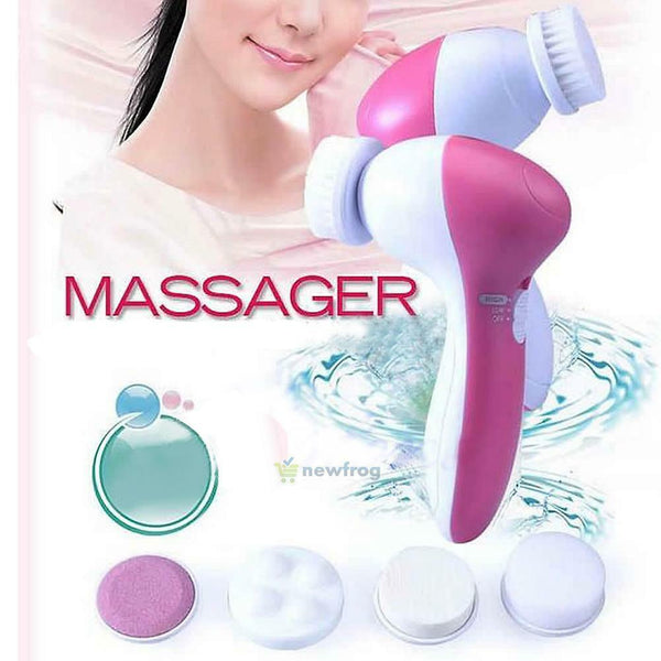 SN9F Deep Clean 5 In 1 Electric Facial Cleaner Face Skin Care Brush Massager