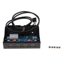 USB 2.0 4-Port Metal Front Panel USB Hub with 9Pin/10Pin SATA Adapter Cable