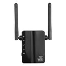 Wireless WiFi Repeater 300Mbps Dual Antenna WiFi Range Extender (EU Black) A