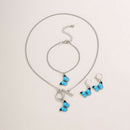 Pendant Necklace + Hoop Earrings + Bracelet Set for Women Retro Gothic Holiday