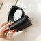Women Solid Mini Wrist Bag Leather Purse Wristlet Clutch Handbag (Black)
