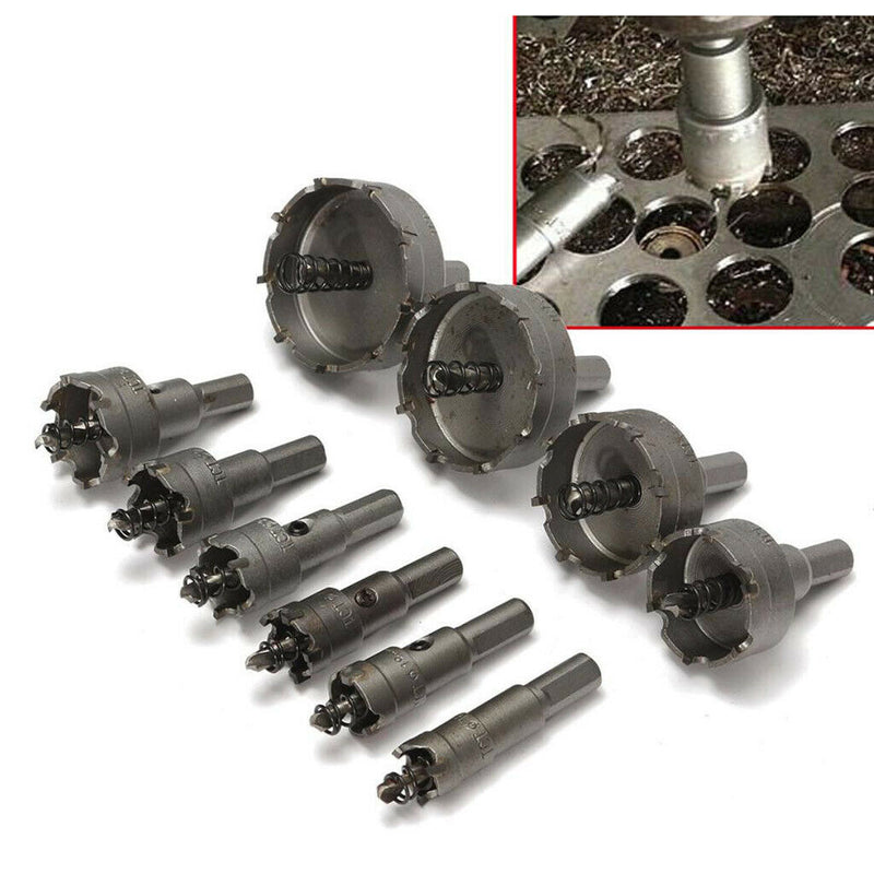 10 Pack Carbide Tip Drill Bits 16-53mm TCT Saw Cutter Tool For Steel Metal Alloy