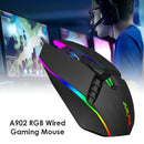 A902 RGB Gaming Mouse 7-Color Breathing Backlit Wired Optical Mice for PC
