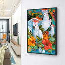 DIY Full Drill Round Diamond Painting Three Parrot Rhinestone Bead Mosaic