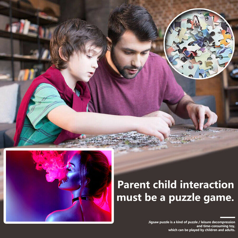 1000pcs DIY Red Smog Beauty Puzzle Educational Learning Jigsaw Room Decor