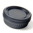2x/set Plastic Rear Lens and Body Cap Cover for Pentax K PK Camera Black AU