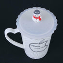 Silicone Transparent Snowman Insulation Cup Cover Tea Coffee Sealing Lid