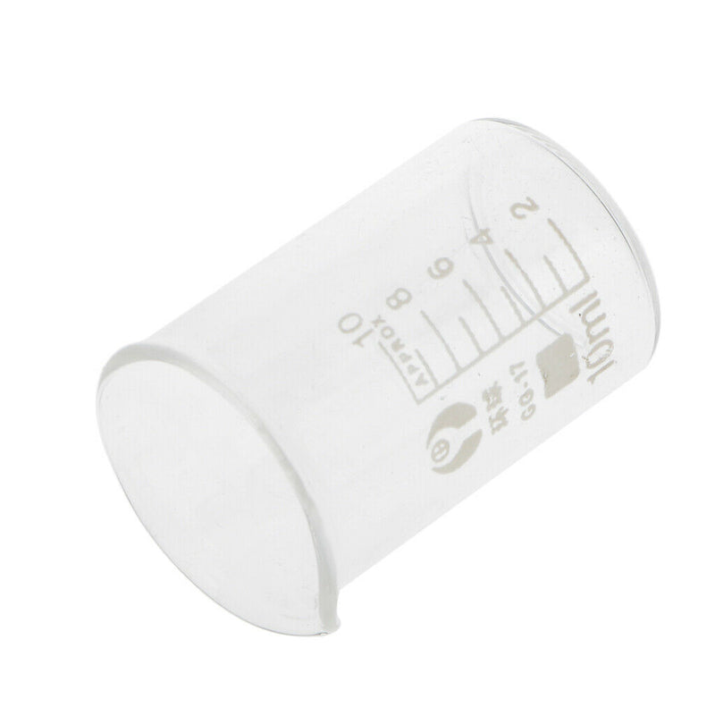 10ml Laboratory Borosilicate Glass Beaker Measuring Cup Lab Glassware
