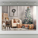 0.9X1.5m Christmas Background Cloth Pictorial Cloth Party New Year Xmas Tree Gif
