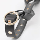 Women Leather Belt Round Metal Pin Buckle Circle Belts Fashion Punk for Wom